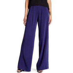 Parker Womens Navy Blue High-Waisted Wide-Leg Pants Size 2